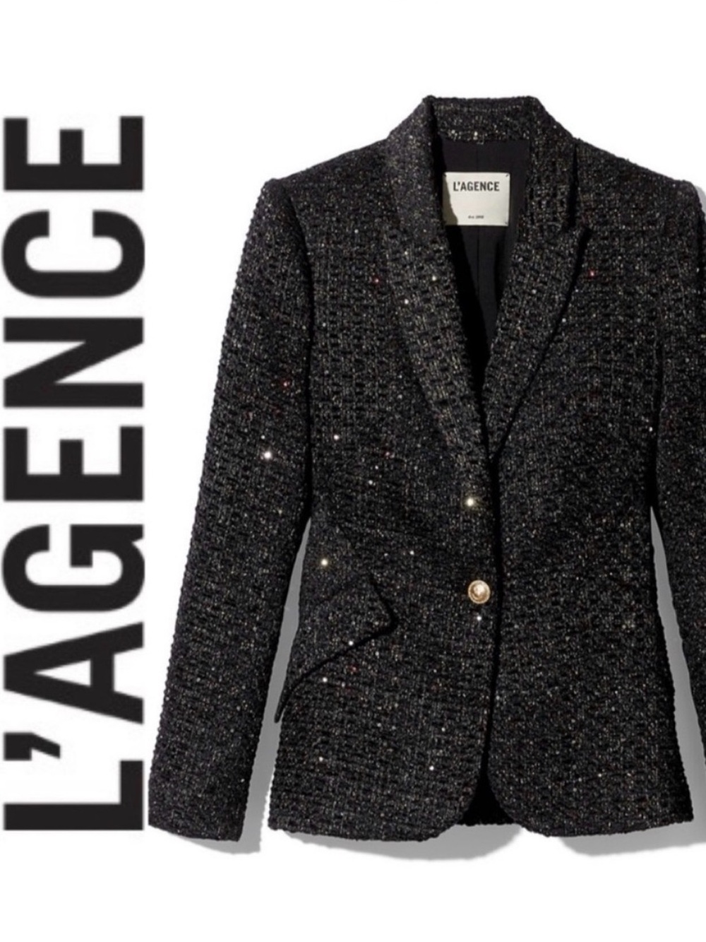 Lagence 🖤 Chamberlain Sequin Tweed Blazer